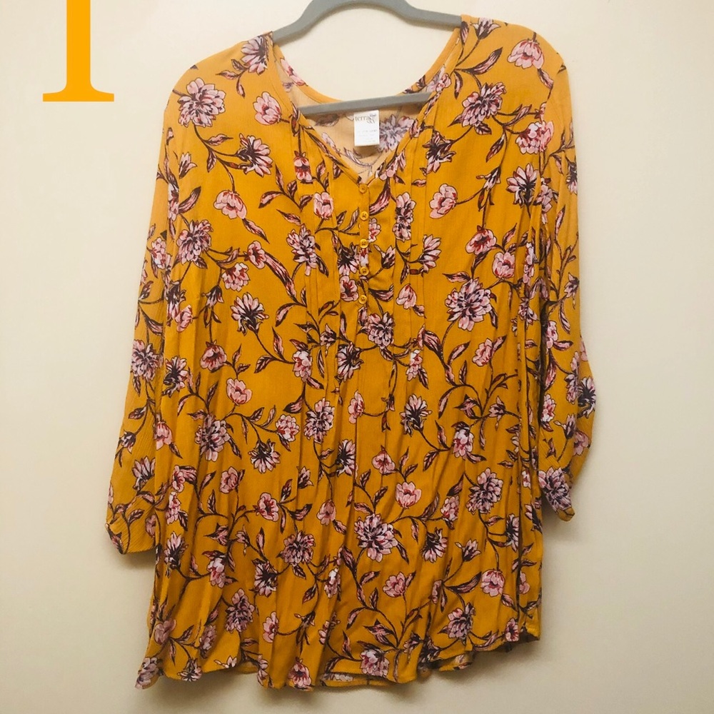 Mustard and floral tunic